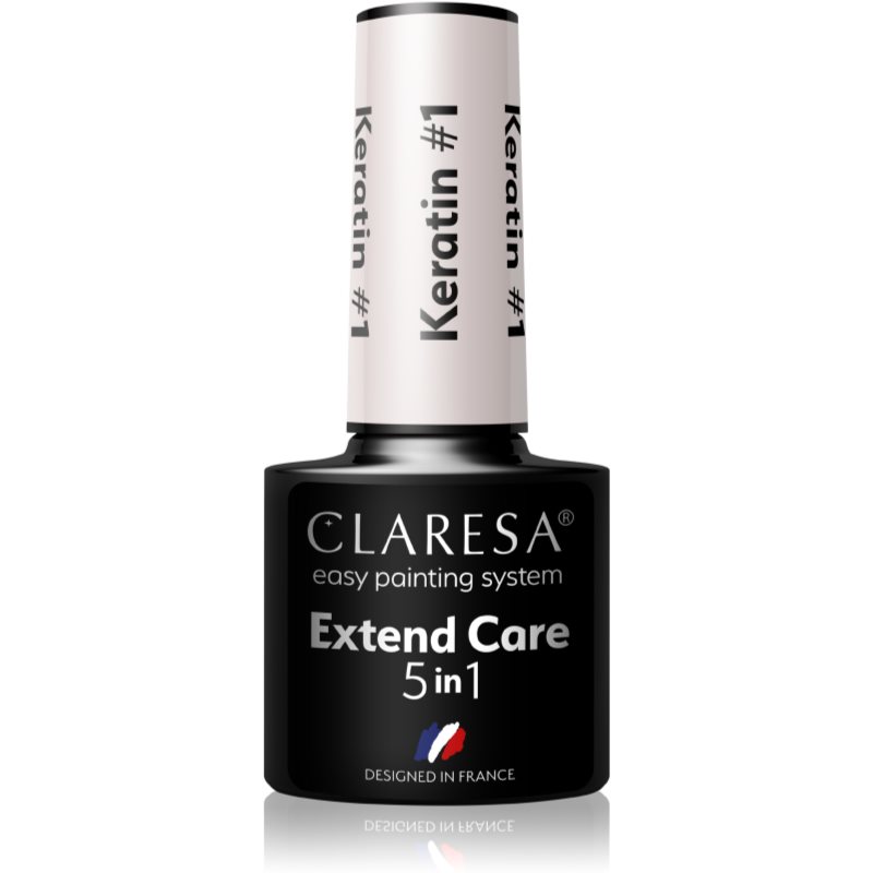 Claresa Extend Care 5 in 1 Keratin bázis lakk zselés műkörömhöz tápláló hatással árnyalat #1 5 g