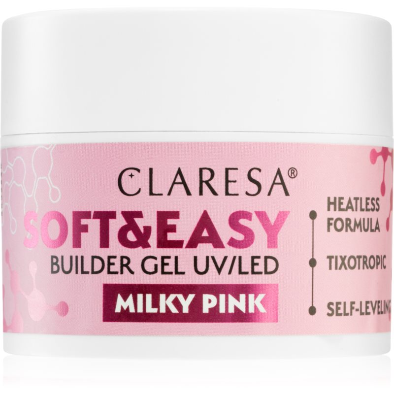 Claresa Soft&Easy Builder Gel gel base coat for nails shade Milky Pink 45 g
