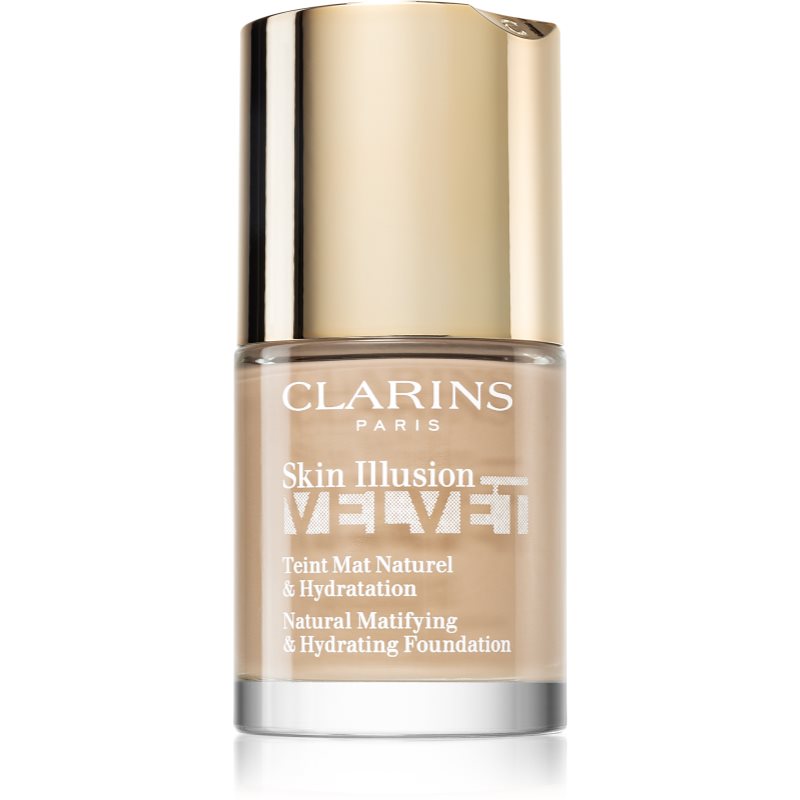 Clarins Skin Illusion Velvet матуючий тональний крем з поживним ефектом відтінок 107C 30 мл