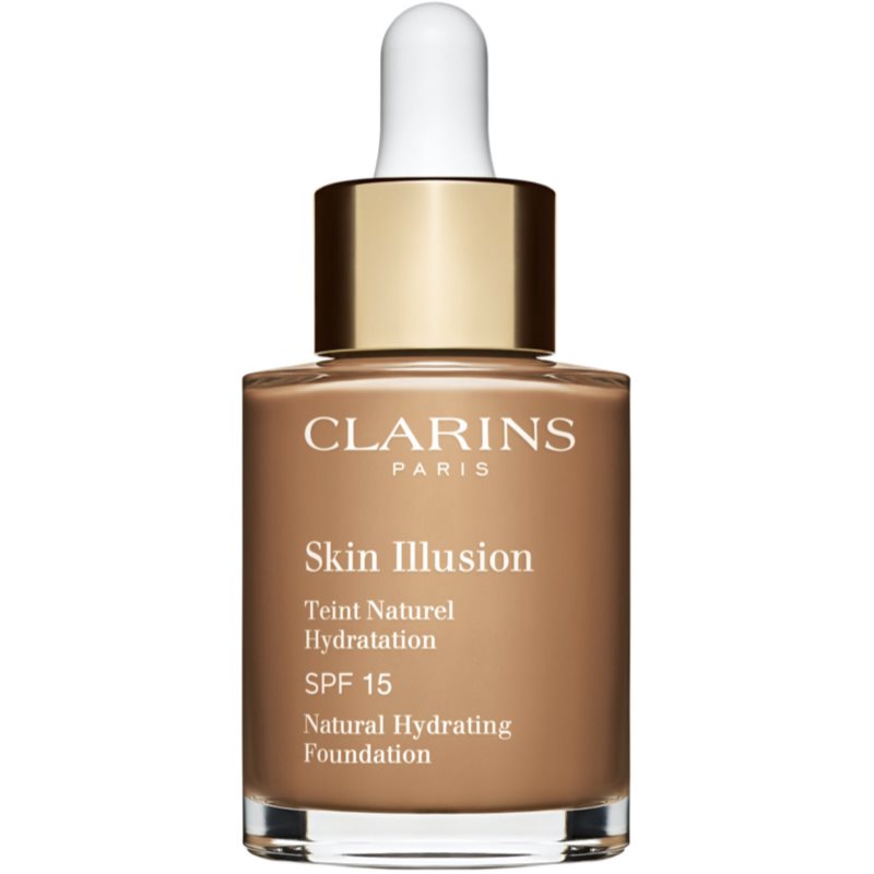 Clarins Skin Illusion Natural Hydrating Foundation világosító hidratáló make-up SPF 15 árnyalat 114N Cappuccino 30 ml