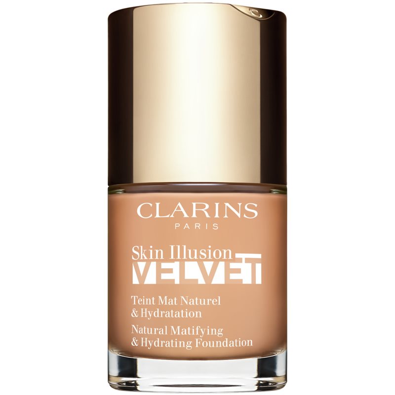 Clarins Skin Illusion Velvet mattító folyékony alapozó tápláló hatással árnyalat 109C 30 ml