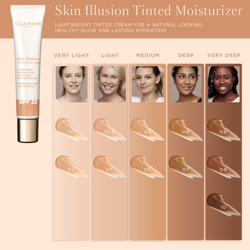 Clarins Skin Illusion Tinted Moisturizer tónovací krém SPF 25 odstín 09 40 ml (obrázek 4)