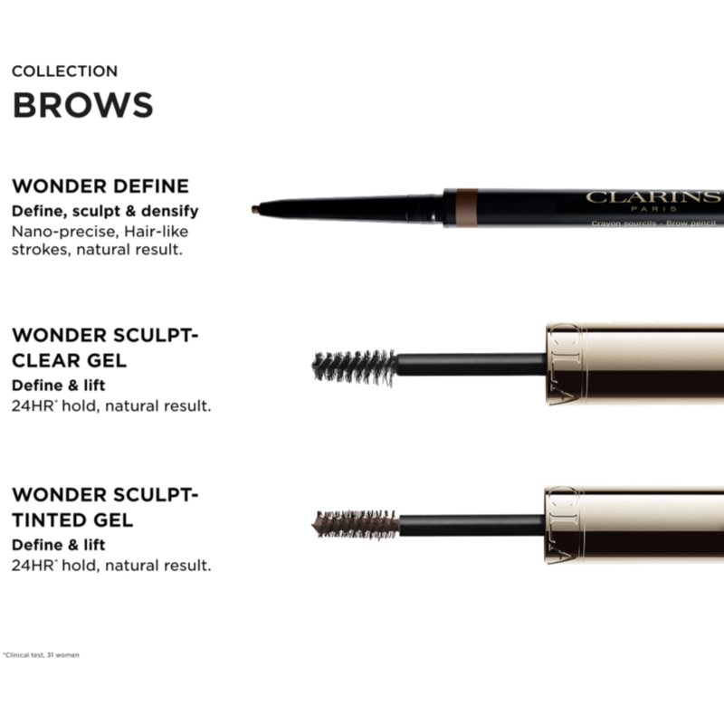 Clarins Wonder Sculp Eyebrow Gel tónovací gél na obočie odtieň 02 cool brown 5 ml (obrázok 6)