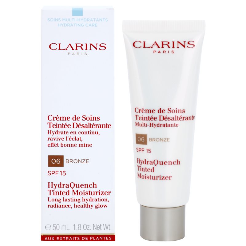 Clarins HydraQuench Tinted Moisturizer легкий тонуючий крем із зволожуючим ефектом SPF 15 відтінок 06 Bronze 50 мл