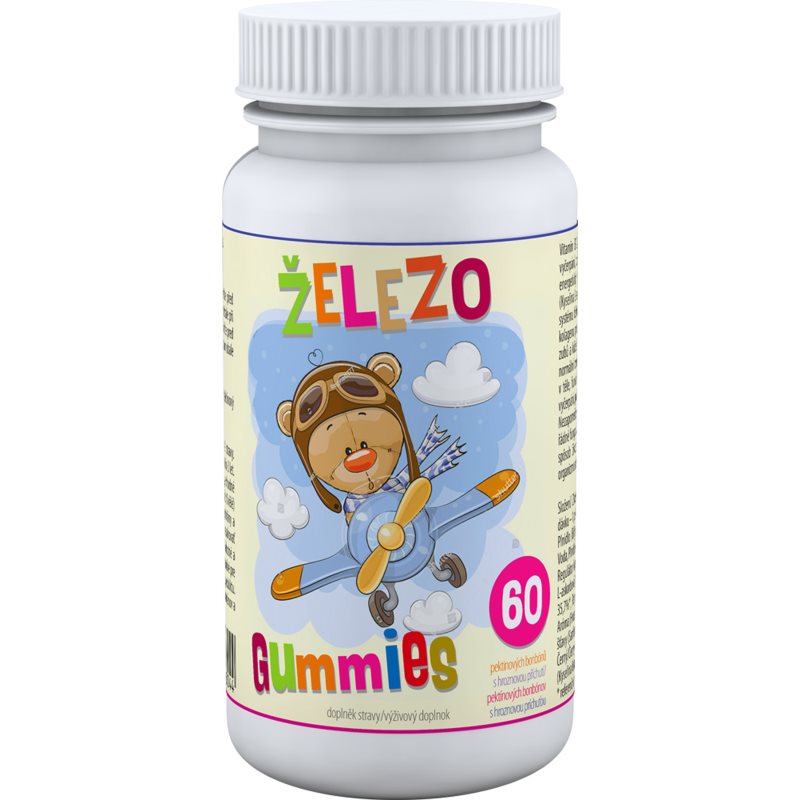 Clinical Železo Gummies pektínové bonbóny pre normálnu tvorbu červených krviniek a hemoglobínu 60 cps