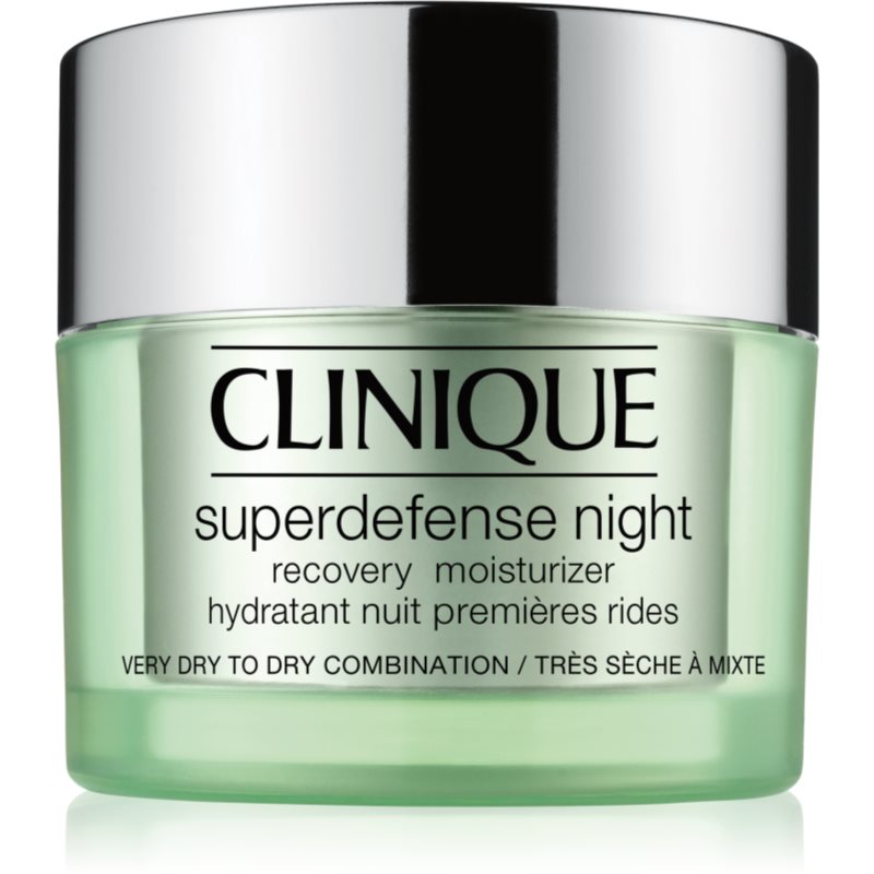 Clinique Superdefense™ Night Recovery Moisturizer Feuchtigkeitsspendende Nachtcreme gegen die ersten Anzeichen von Hautalterung 50 ml