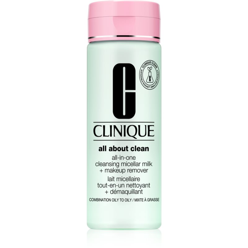 Clinique All About Clean All-in-One Cleansing Micellar Milk + Makeup Remove švelnus valomasis pienelis mišriai ir riebiai odai 200 ml
