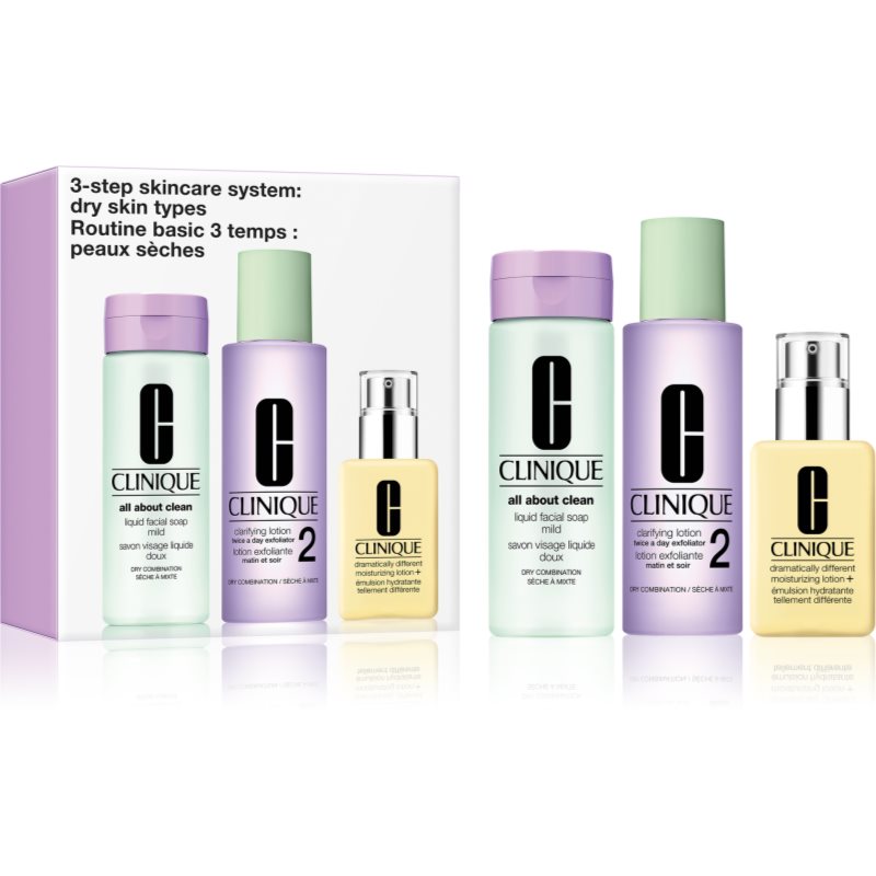 Clinique 3 Steps Skincare Systeme Dry Skin Types Geschenkset für trockene Haut