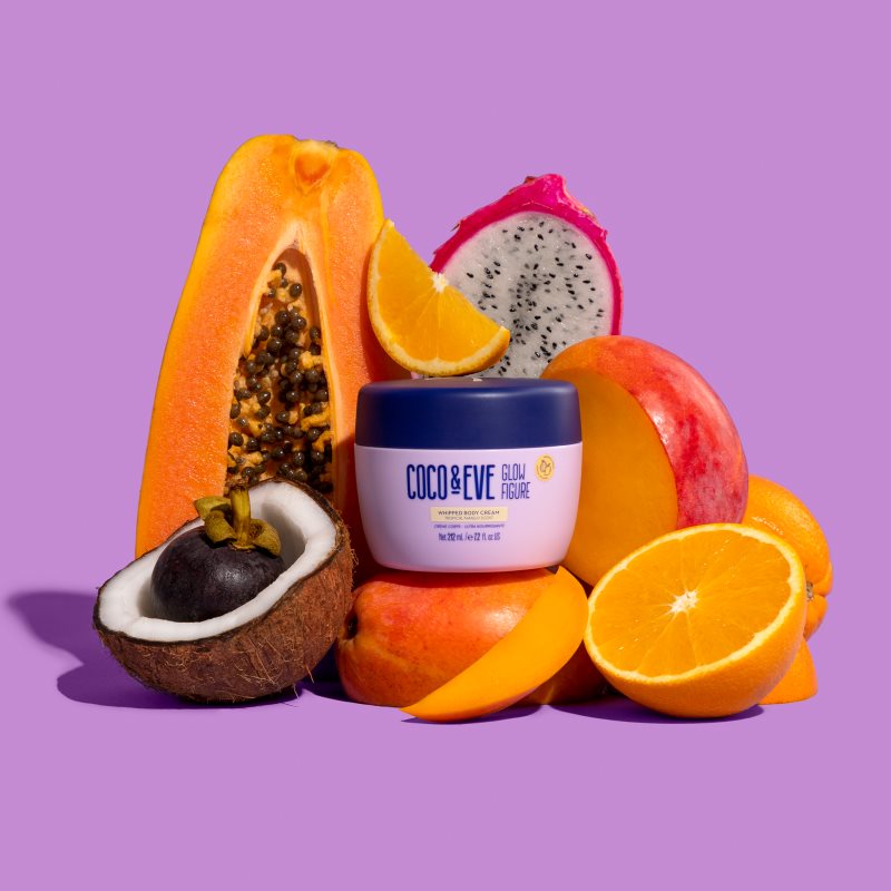 Coco & Eve Glow Figure Whipped Body Cream Crème Pour Le Corps Nourrissante Avec Parfums Tropical Mango 212 Ml
