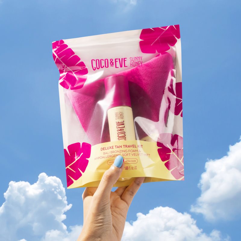 Coco & Eve Sunny Honey Ultimate Glow Travel Kit піна з рукавицями для автозасмаги Medium 60 мл