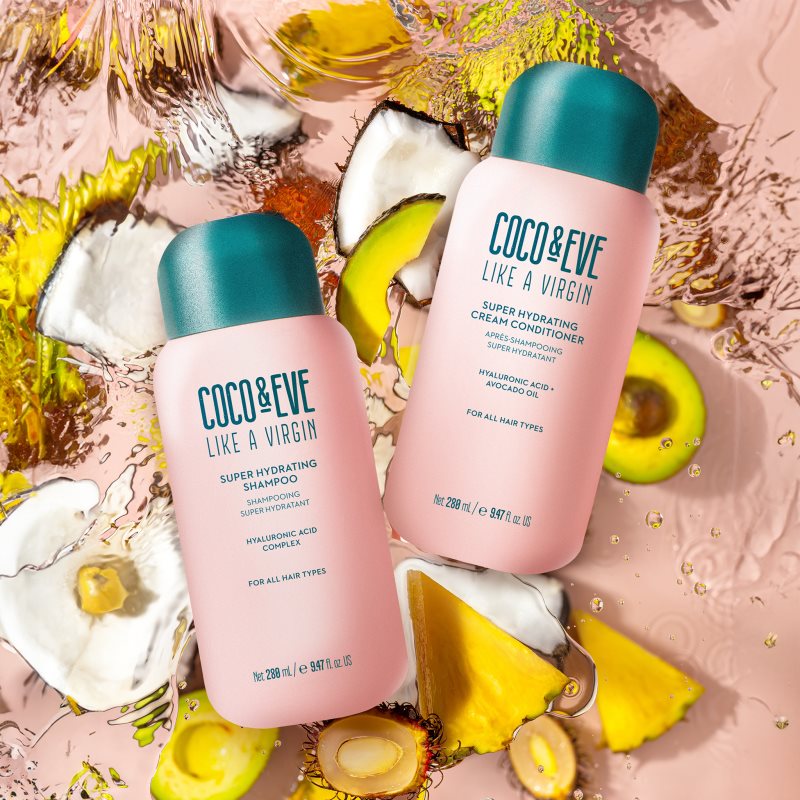 Coco & Eve Like A Virgin Super Hydrating Cream Conditioner Après-shampoing Hydratant Pour Des Cheveux Brillants Et Doux 280 Ml