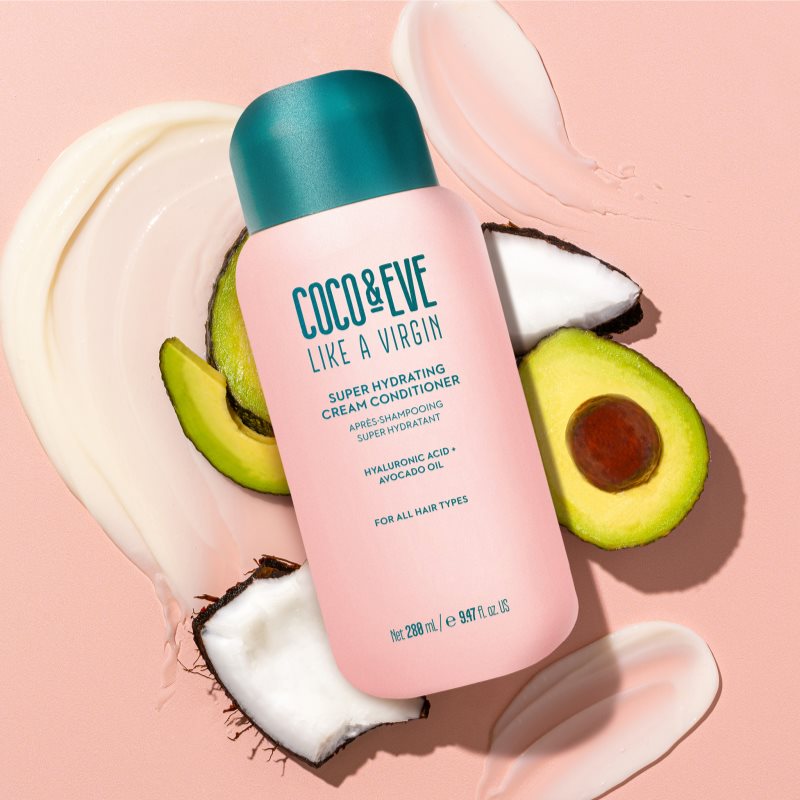 Coco & Eve Like A Virgin Super Hydrating Cream Conditioner Après-shampoing Hydratant Pour Des Cheveux Brillants Et Doux 280 Ml