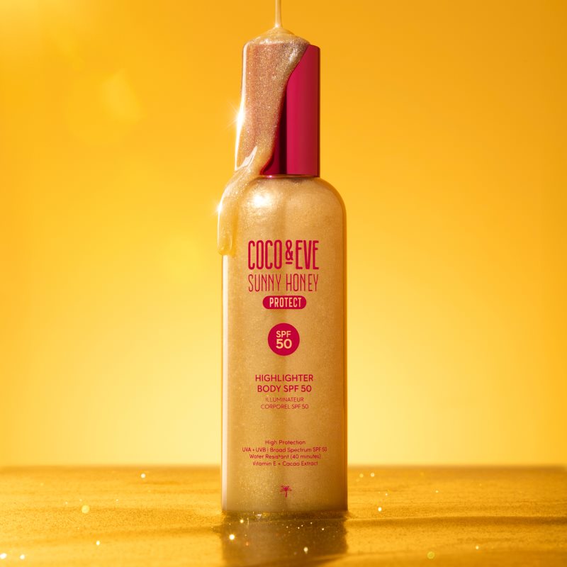 Coco & Eve Sunny Honey Highlighter Body SPF50 ochranné sérum s rozjasňujícím efektem SPF 50 150 ml (obrázek 4)