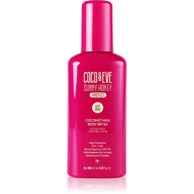 Coco & Eve Sunny Honey Coconut Milk Body SPF50 слънцезащитен лосион за тяло SPF 50 200 мл.
