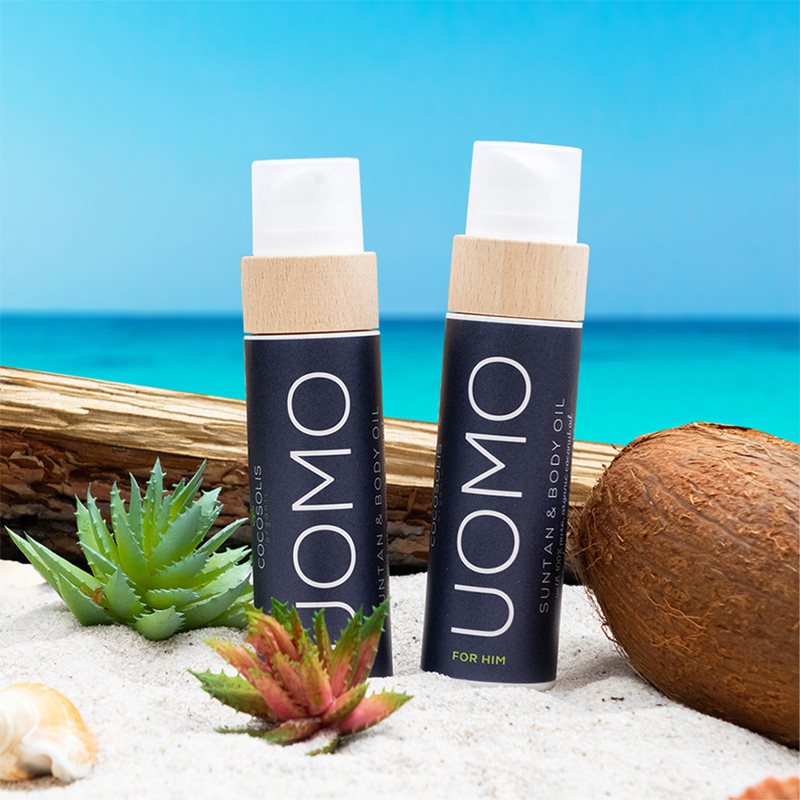 COCOSOLIS UOMO олійка для догляду та засмаги без захисного фактору для чоловіків Black Coconut 110 мл