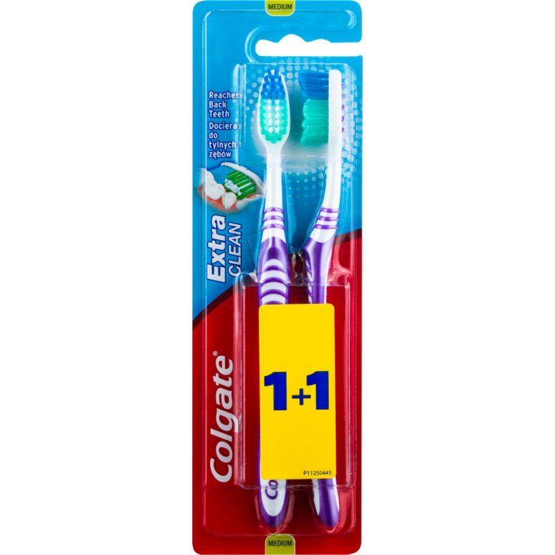 

Colgate Extra Clean зубні щіточки medium 2 шт кольорові варіації
