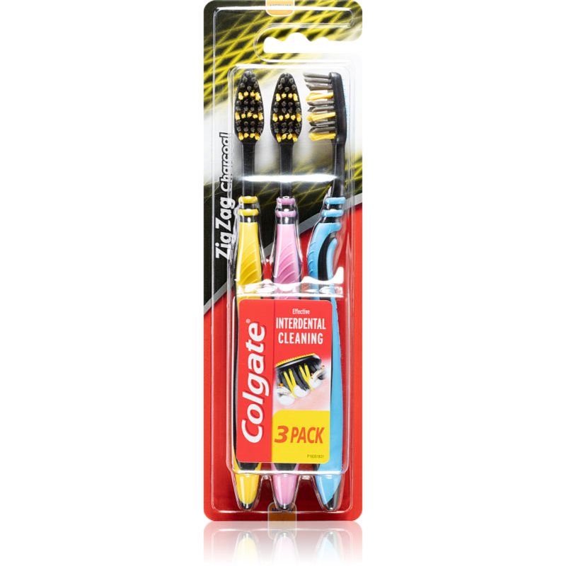 

Colgate Zig Zag Charcoal зубні щіточки medium 3 шт