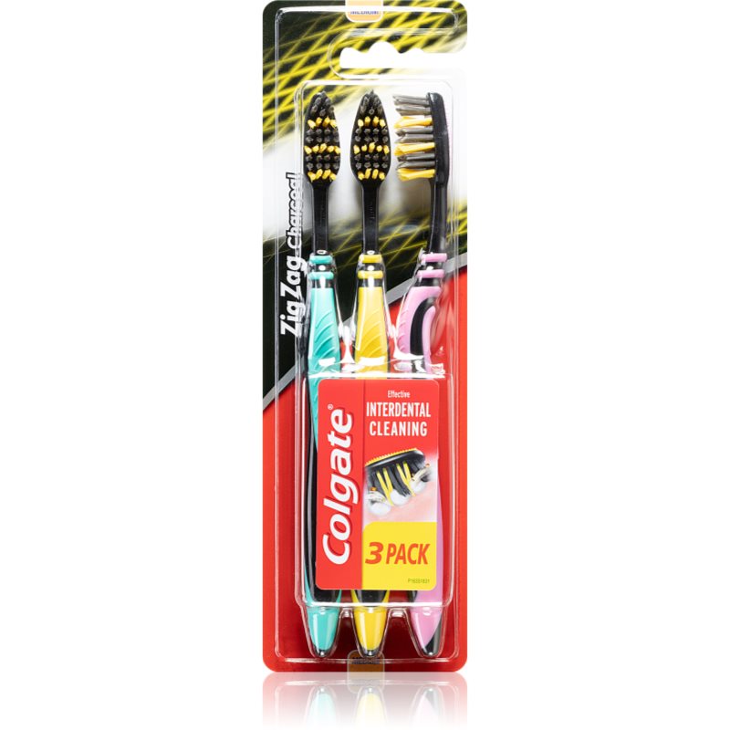 

Colgate Zig Zag Charcoal зубні щіточки medium 3 шт