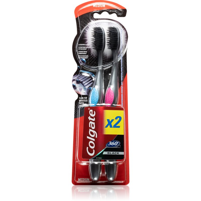 

Colgate 360° Black зубна щітка 2 шт