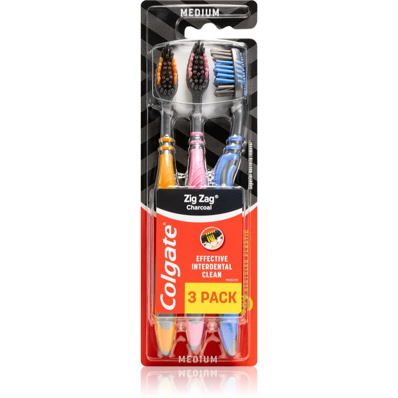 

Colgate Zig Zag Charcoal зубні щіточки medium 3 шт