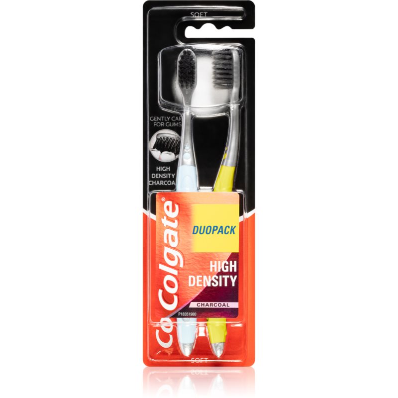 

Colgate High Density Charcoal зубна щітка soft 2 шт кольорові варіації