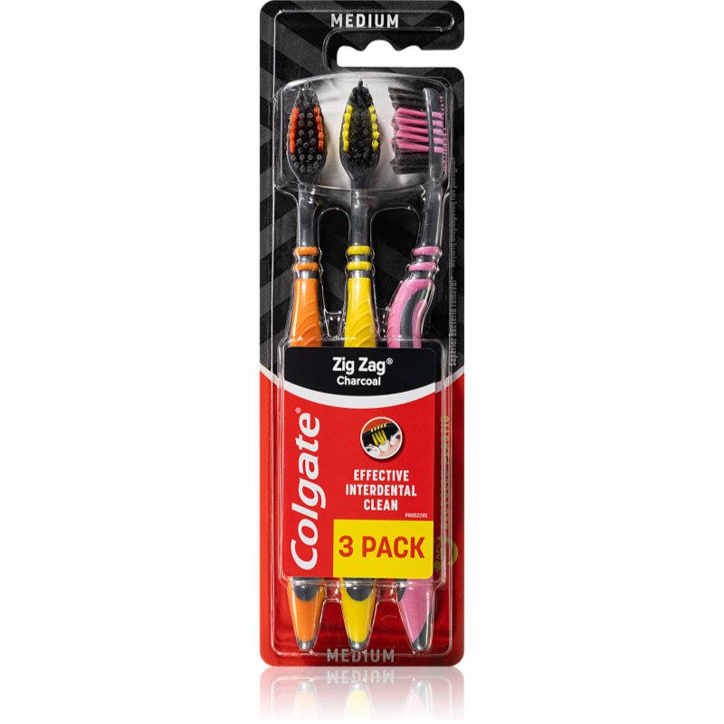 

Colgate Zig Zag Charcoal зубні щіточки medium 3 шт