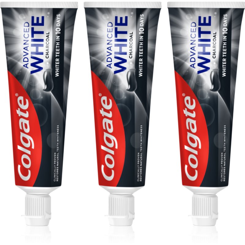 Colgate Advanced White відбілююча зубна паста з вугіллям 3x75 мл