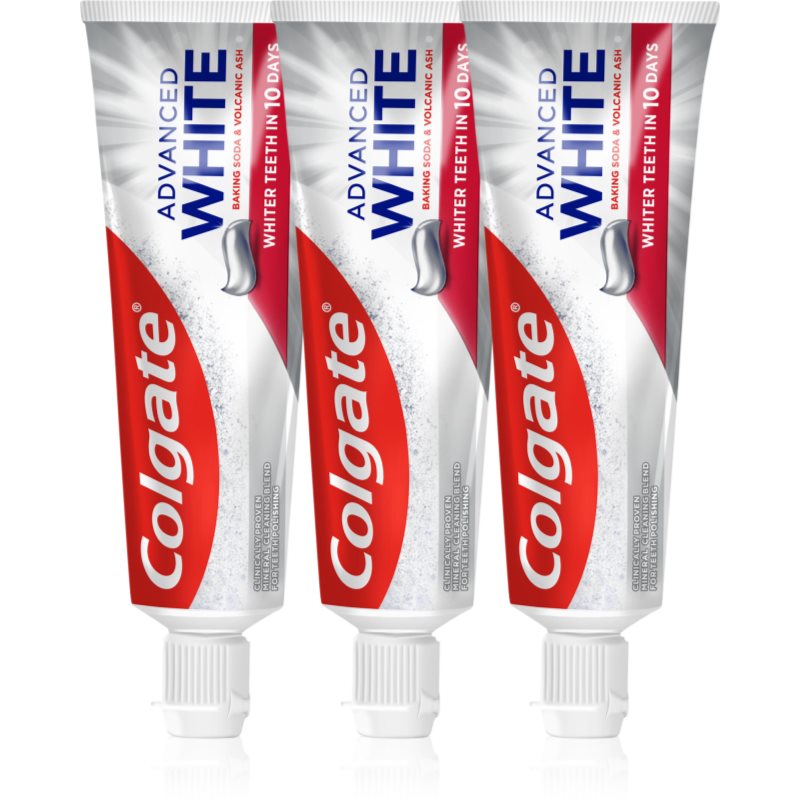 Colgate Advanced White Volcanic Ash And Baking Soda натуральна зубна паста 3x75 мл