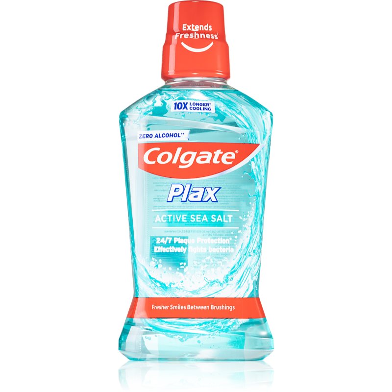 Colgate Plax Active Sea Salt рідина для полоскання ротової порожнини  проти нальоту без алкоголя 500 мл