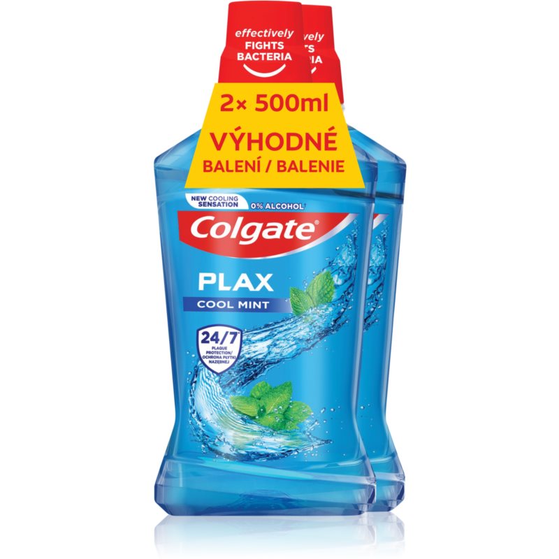 Colgate Plax Cool Mint apă de gură pe bază de plante 2x500 ml