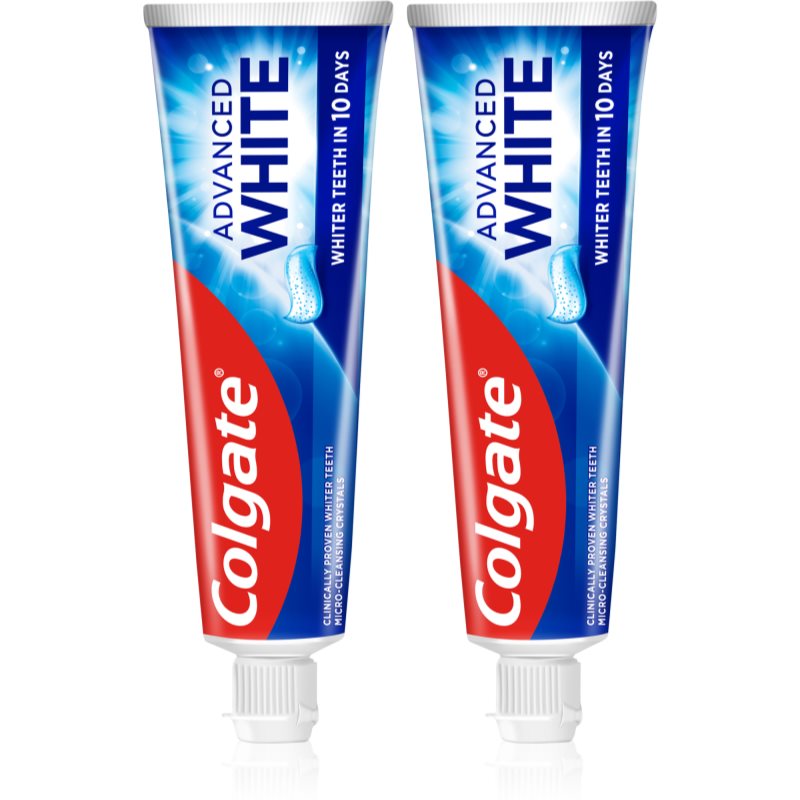 Colgate Advanced White відбілююча паста проти плям на зубній емалі 2x75 мл