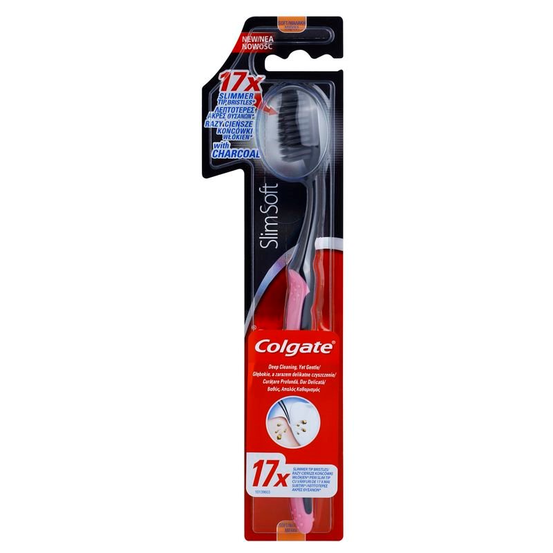 

Colgate Slim Soft Charcoal зубна щітка з активованим вугіллям м'яка