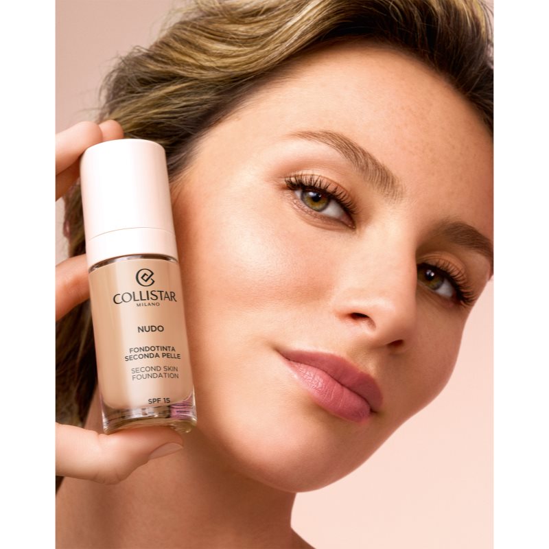 Collistar NUDO Second Skin Foundation SPF 15 rozświetlający podkład nawilżający o działaniu wygładzającym odcień 2G Beige Dorato 30 ml