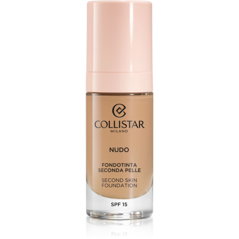 Collistar NUDO Second Skin Foundation SPF 15 rozjasňující hydratační make-up s vyhlazujícím efektem odstín 4N Sabbia 30 ml