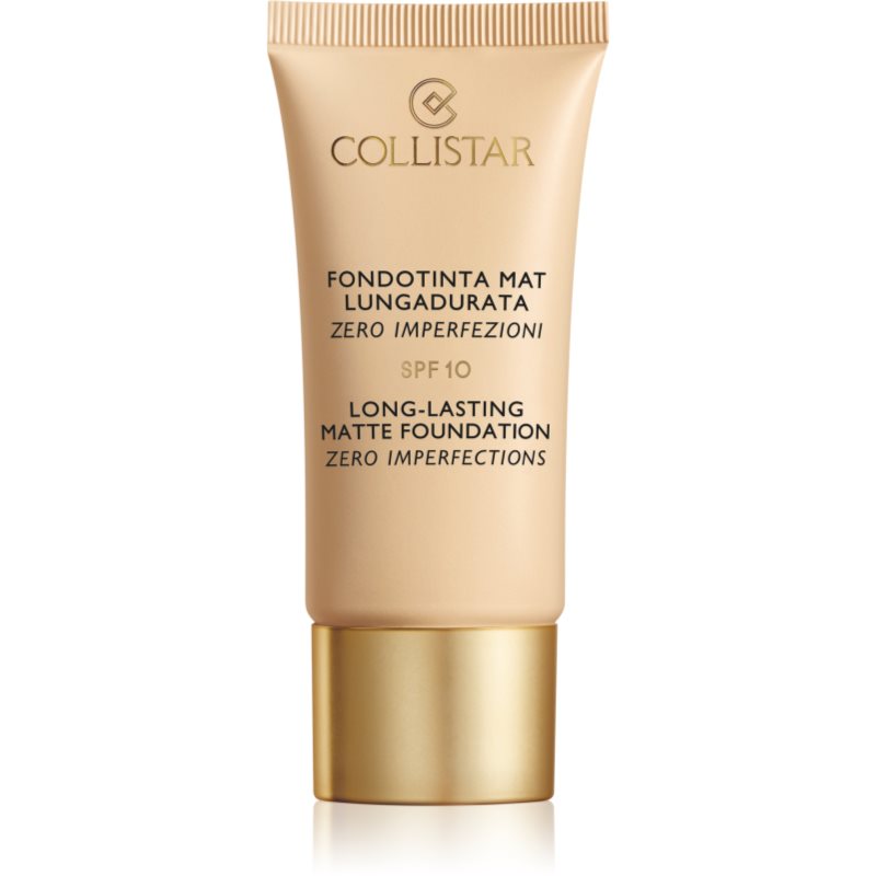 Collistar Long-Lasting Matte Foundation tartós matt alapozó SPF 10 árnyalat 4 Sabbia 30 ml