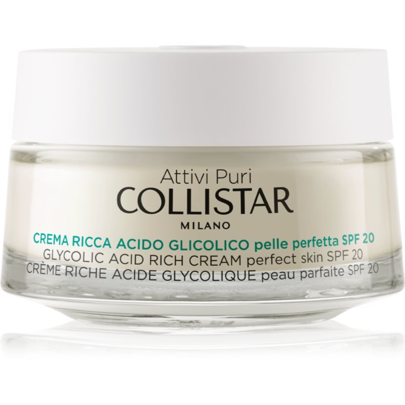 

Collistar Attivi Puri Glycolic Acid Rich Cream поживний крем для відновлення щільності шкіри з ефектом освітлення