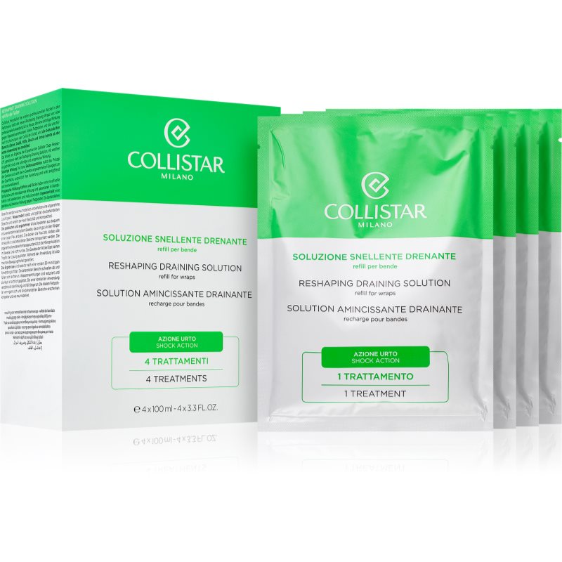 Collistar Reshaping Draining Solution Refill For Wraps Thermo-active Bandage To Treat Cellulite Refill 4x100 Ml