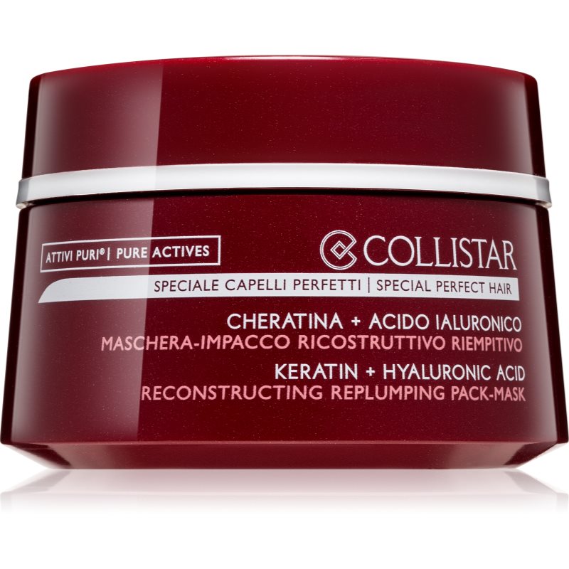 

Collistar Attivi Puri Keratin+Hyaluronic Acid Mask інтенсивна відновлююча маска для пошкодженог та ослабленого волосся