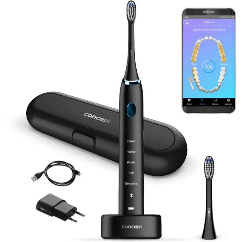 Concept Perfect Smile ZK5001 Sonic Toothbrush With App And Charging Case Black 1 Pc