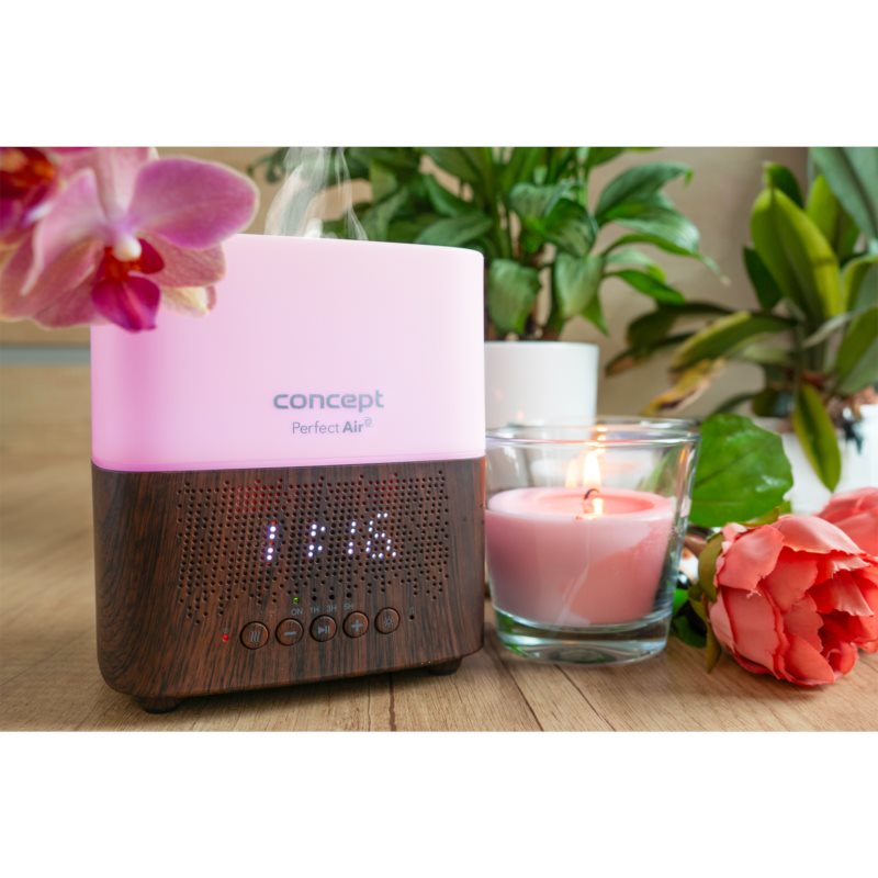 Concept DF2011 Perfect Air Dark Wood Aroma Diffuser Bluetooth Player And Alarm 1 Pc