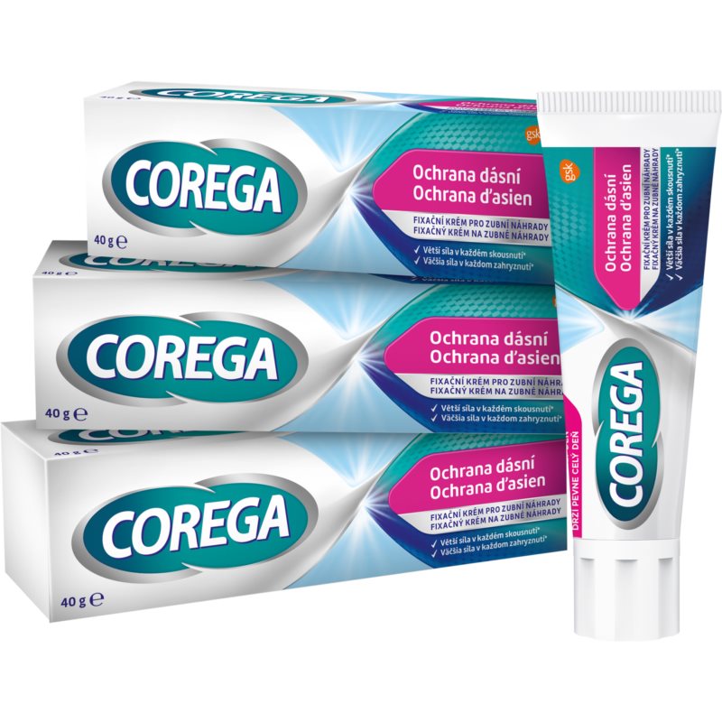 Corega Gum Protection Crème Fixatrice Pour Appareils Dentaires 3x40 G
