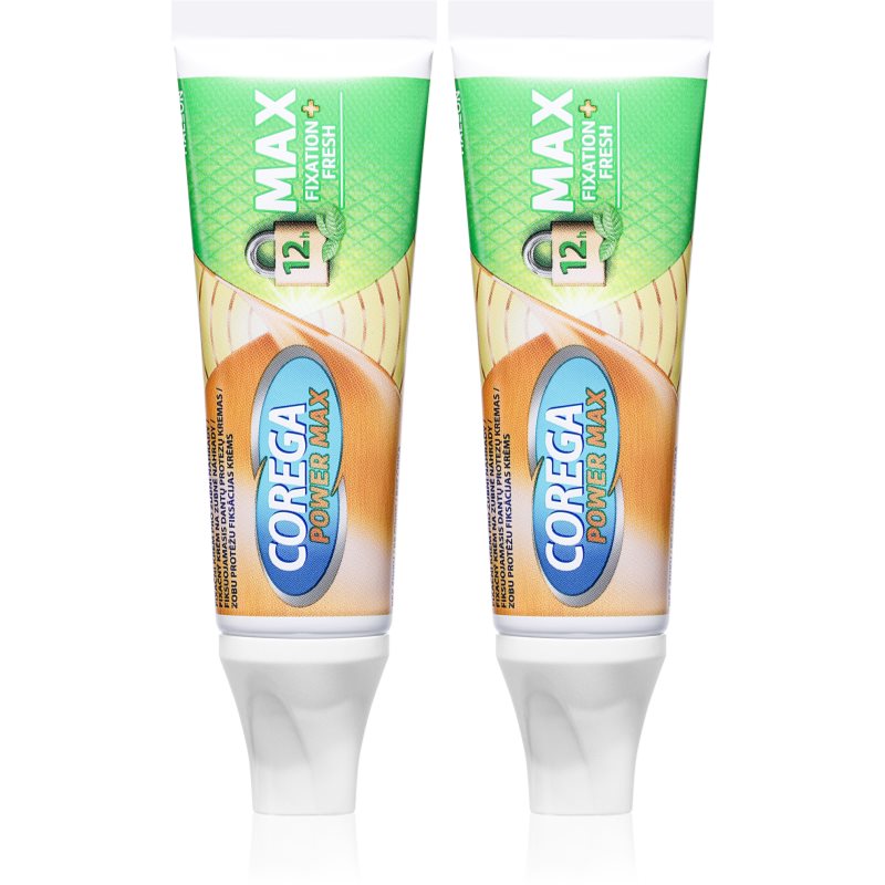 Corega Powermax Fixation Fresh Fix-gel för tänder 2x40 g unisex