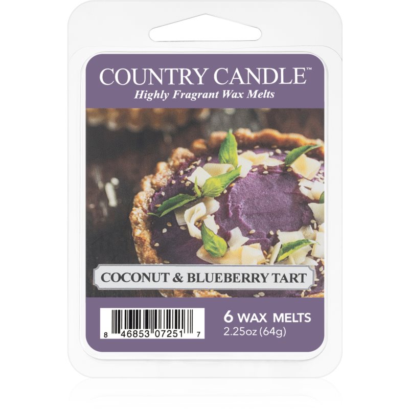 Country Candle Coconut & Blueberry Tart wachs für aromalampen 64 g