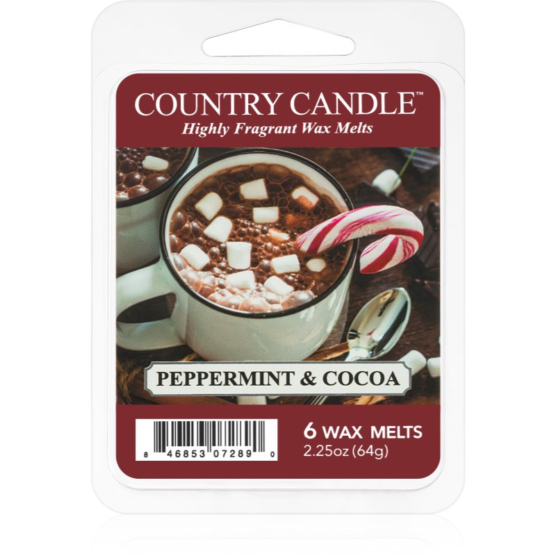 Country Candle Peppermint & Cocoa vosek za aroma lučko 64 g