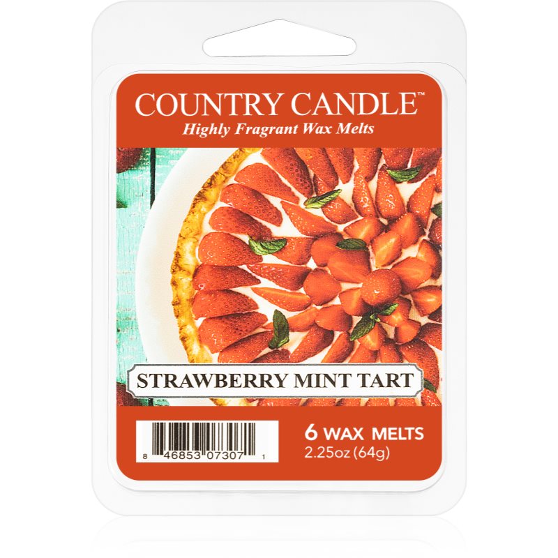 Country Candle Strawberry Mint Tart illatos viasz aromalámpába 64 g