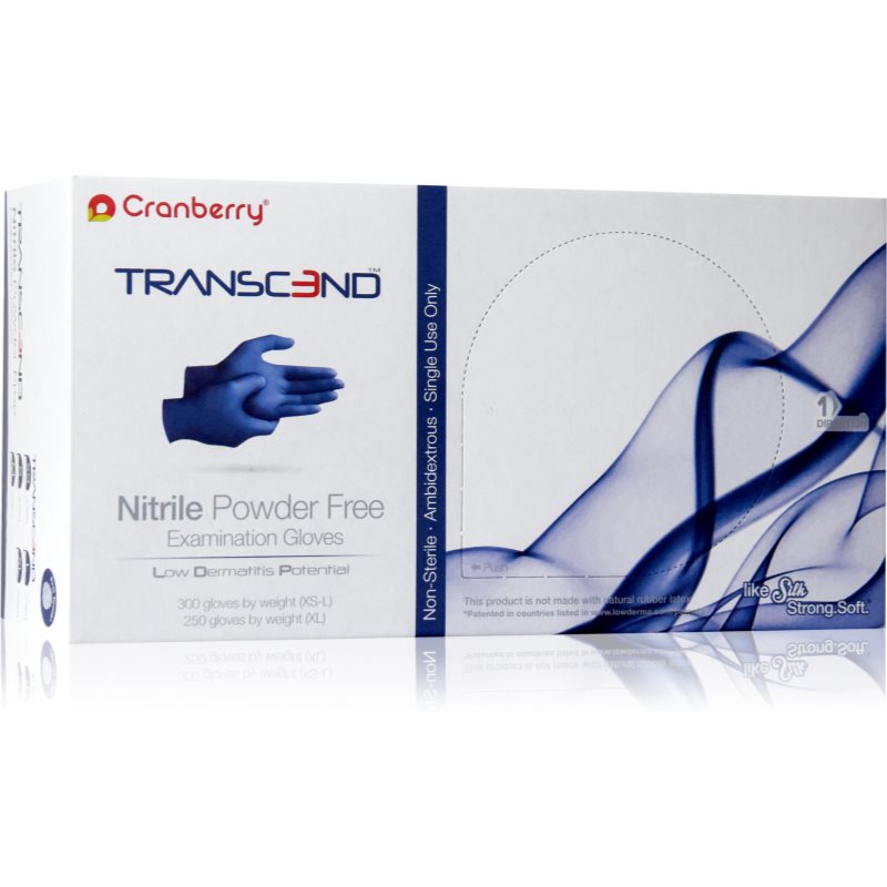 Cranberry Transcend Oil púdermentes nitrilkesztyű méret S 300 db