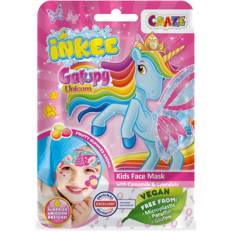 Craze INKEE Unicorn Zellschicht-Maske für Kinder 5y+ 1 St.