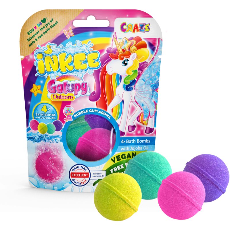 Craze INKEE Unicorn Bombe De Bain Pour Enfant 4x50 G