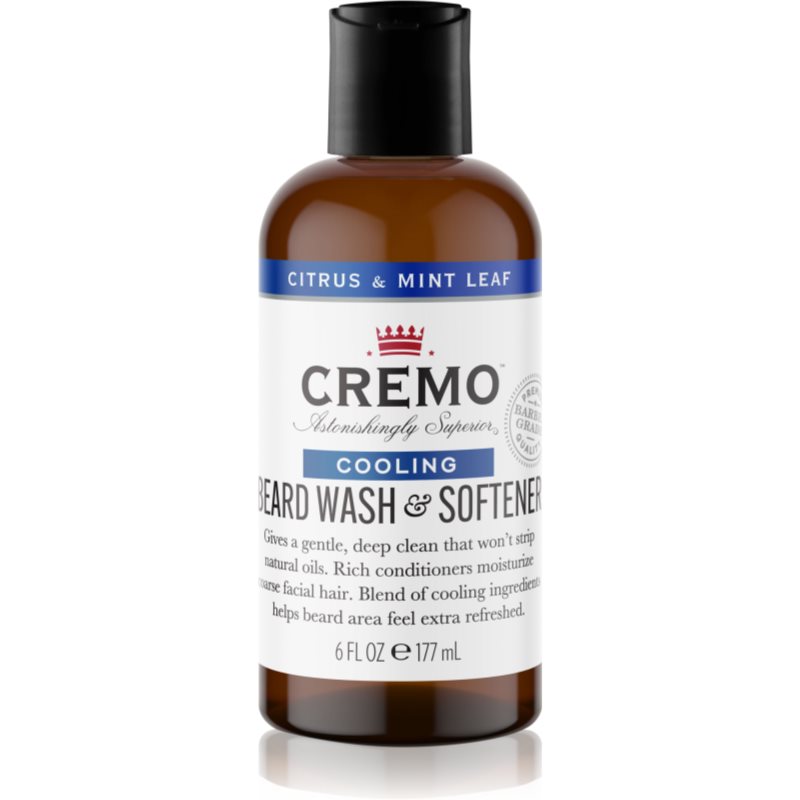 Cremo 2 in 1 Beard Wash & Softener šampon na vousy pro muže Citrus & Mint Leaf 177 ml