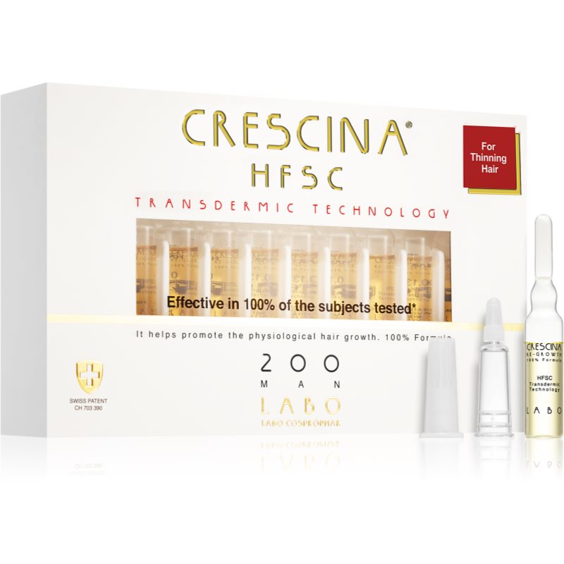 Crescina Transdermic 200 Re-Growth Pflege zur Förderung des Haarwachstums für Herren 20x3,5 ml